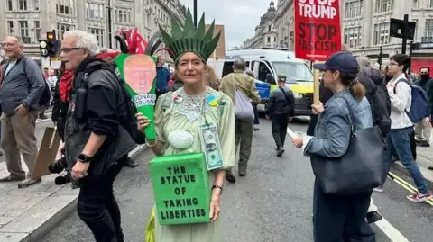 Thousands Protesters Assemble in Central London to Oppose Donald Trump's Second State Visit